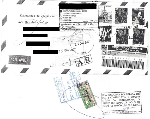 carta acidente paquistao